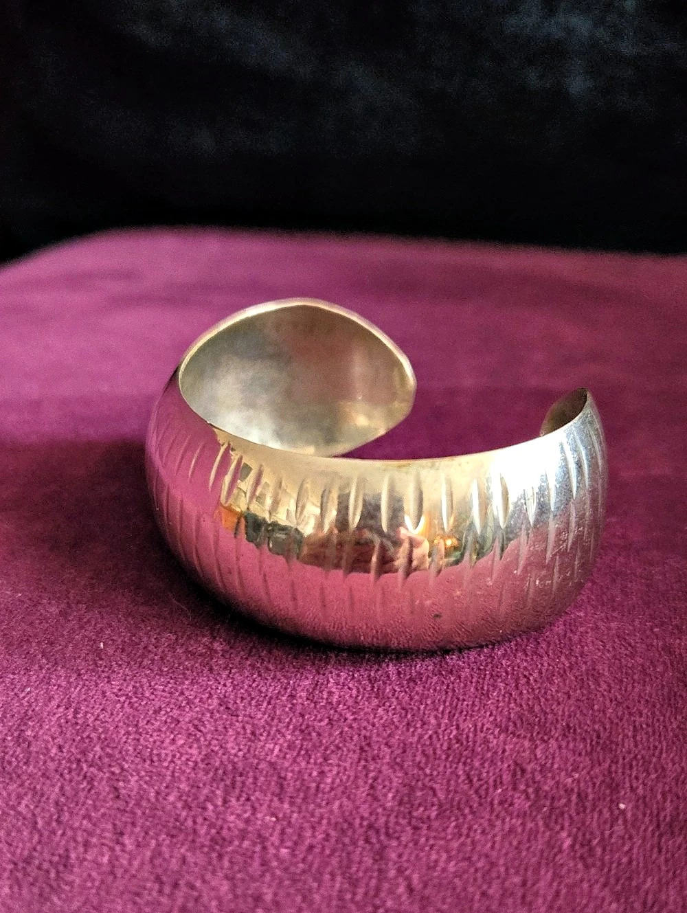 Textured Silver-Tone Cuff Bracelet